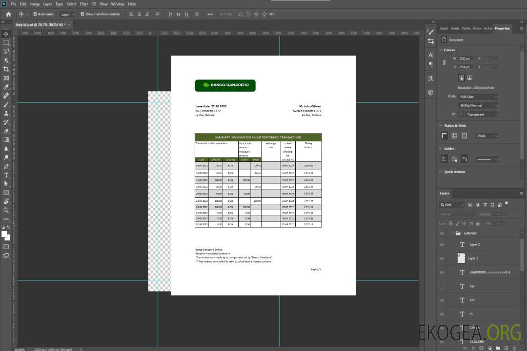 Modèle de relevé bancaire Bolivie Banco Ganadero au format Excel et PDF template Modèle de relevé bancaire Bolivie Banco Ganadero au format Excel et PDF template